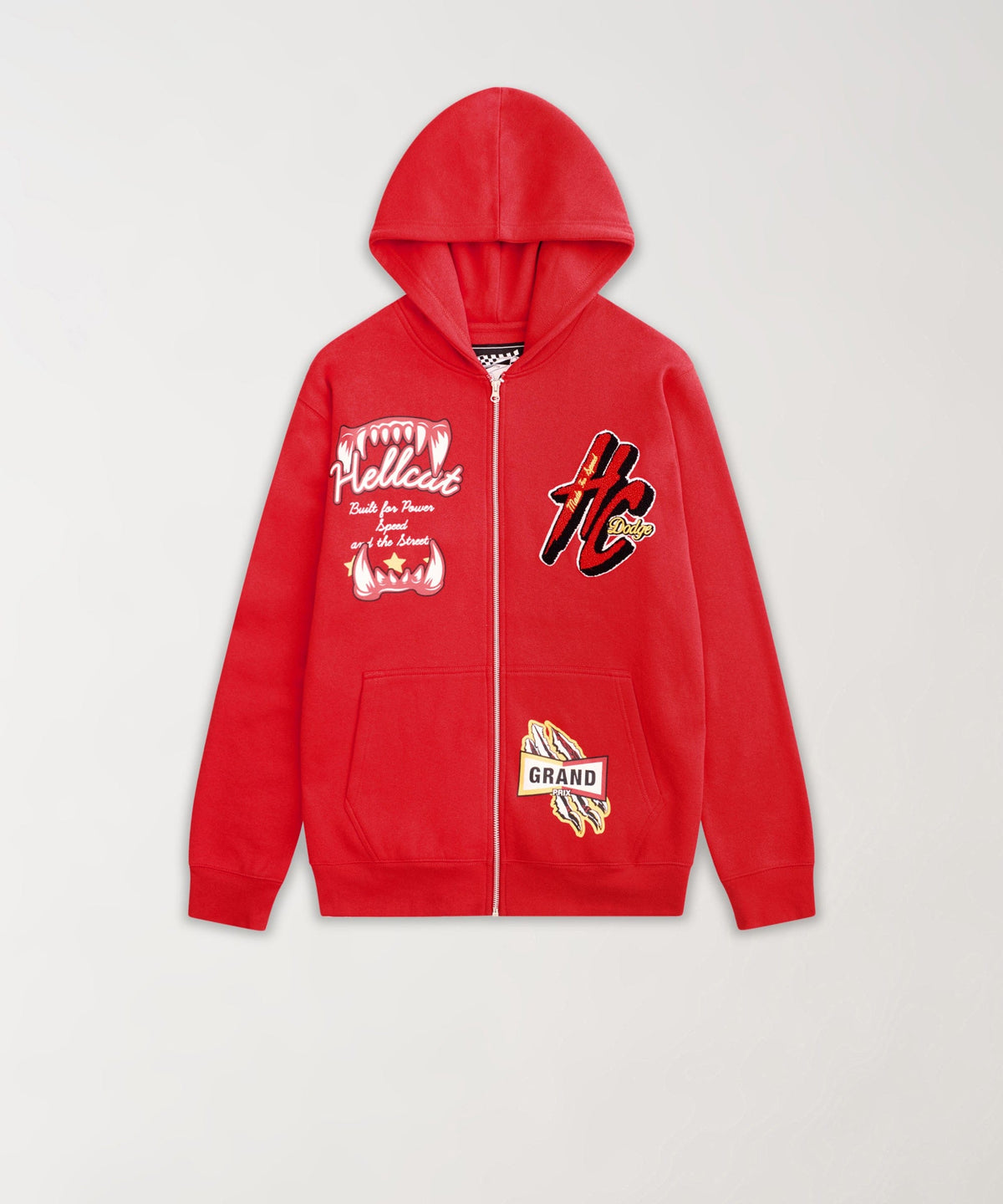 Dodge Hellcat Grand Prix Full Zip Hoodie - Red