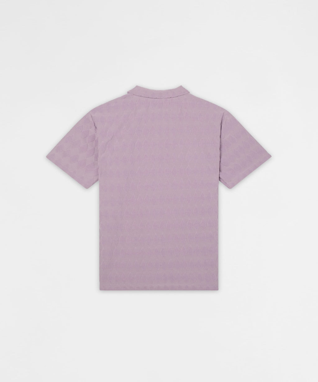 Diamond Plate Viscose Short Sleeve Shirt - Mauve