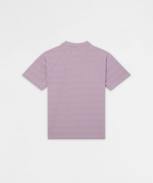 Diamond Plate Viscose Short Sleeve Shirt - Mauve