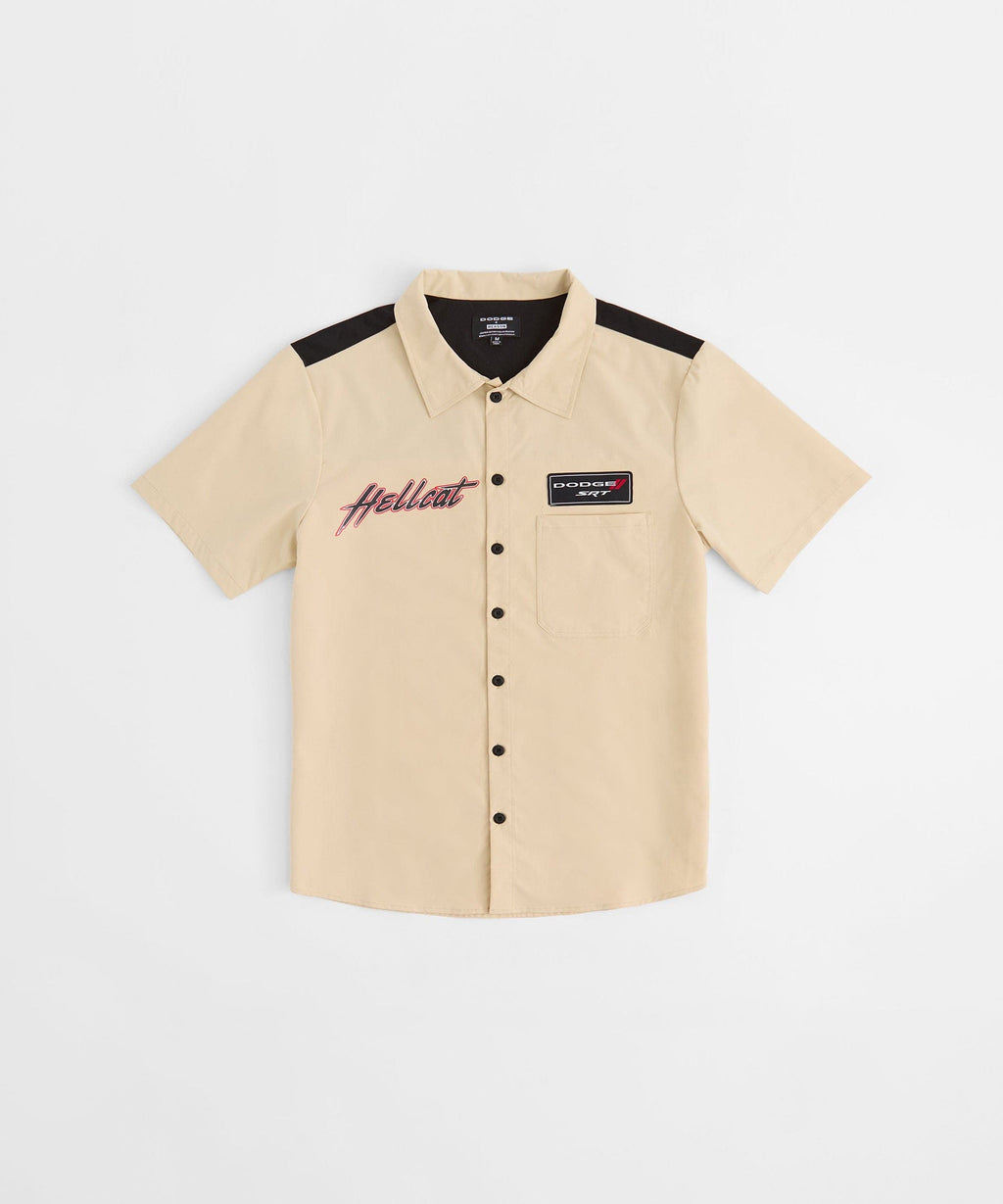 Dodge Hellcat Mechanics Button Down Shirt - Khaki