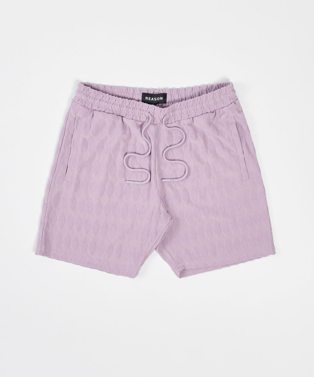 Diamond Plate Towel Shorts - Mauve